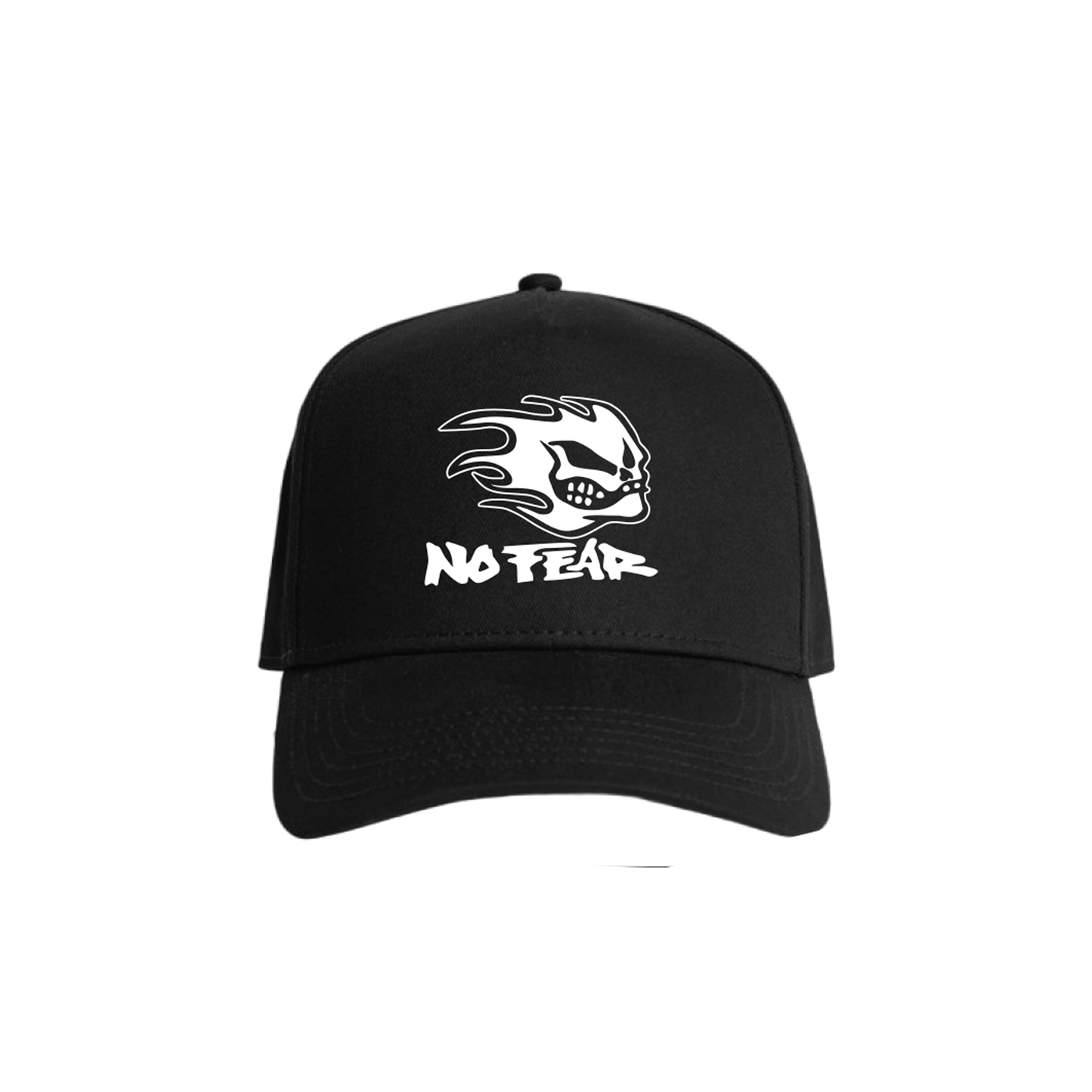 Flaming Skull Snapback - Black